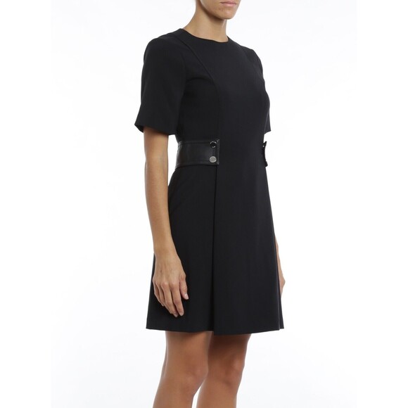Michael Kors Snap Waist Dress Lamb Leather Loops Lined‎ Black Size 6 - Picture 4 of 10